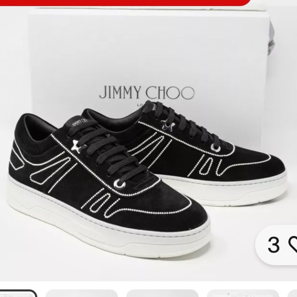 Jimmy Choo Shoes - Jimmy Choo Hawaii Black Suede Pearl sneakers sz 40 1/2 fits a size 10